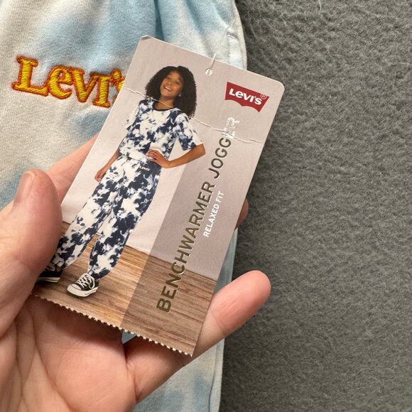 Levi's Sweatpants Girls XL Blue White Cloud Benchwarmer Jogger + Pockets NEW - Picture 6 of 10